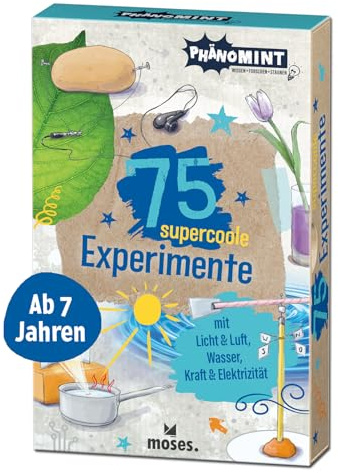 moses. PhänoMINT 75 supercoole Experimente mit Licht & Luft, Wasser, Kraft & Elektrizität | Magische Zaubertricks – naturwissenschaftlich fundiert | Kartenset für Kinder ab 7 Jahren