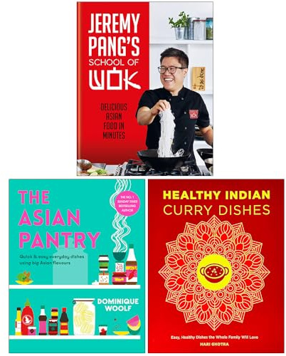 Jeremy Pang's School of Wok, The Asian Pantry & Healthy Indian Curry Dishes 3 Books Collection Set