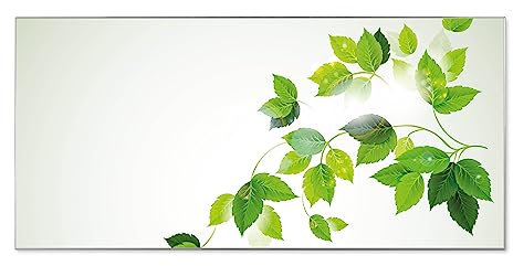 banjado® Magnettafel silber 78 x 37cm / Magnetwand aus Metall/Magnetpinnwand Memoboard/Pinnwand Magnettafel Küche, Büro, Kinderzimmer inkl. 4 Magnete & Montageset Motiv Ranke Gelb Weiß