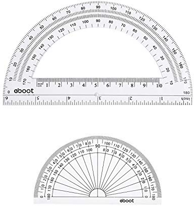 eBoot Winkelmesser, aus Kunststoff, Goniometer 180 Grad, 4 Zoll und 6 Zoll, hell, 2 Stück