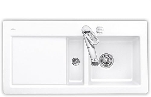 Villeroy & Boch Subway 60 Weiß (alpin) - 6712 02 R1 Keramikspüle Exzenterbetätigung