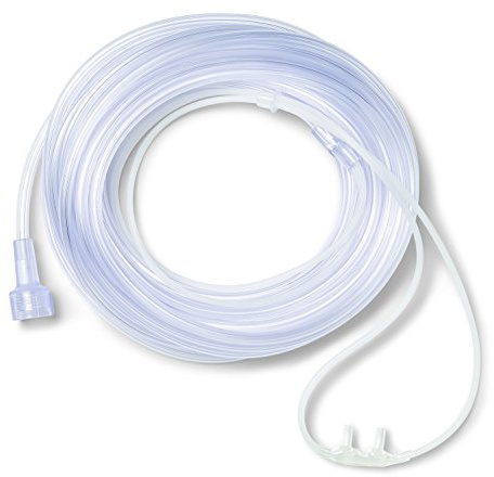 Medline Supersoft Nasal Oxygen Cannula, Universal Connector, 25-Foot Tubing, Adult Size, Pack of 25