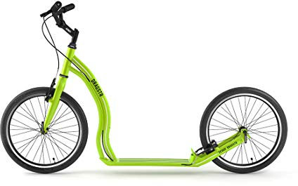 YEDOO Dragstr Tretroller - bis 150 kg, Kickscooter mit Luftreifen 20/20 - Roller Scooter für Erwachsene aus Aluminiumlegierung mit verstellbaren Lenker, Dogscooter, Gewicht 7,4 kg, grün