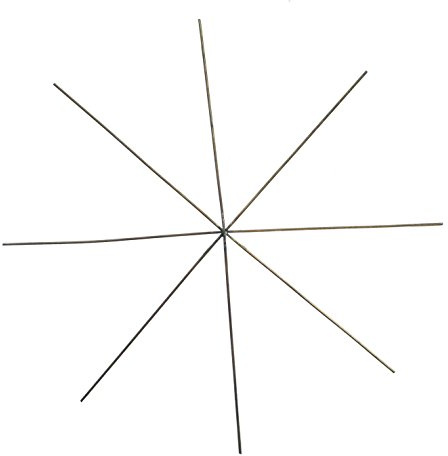 Unbekannt Drahtstern 8-strahlig • 10 Stück • 10cm, 12cm oder 15cm • Messing, Gold