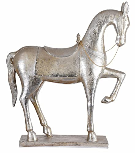 Unbekannt Pferdefigur XXL Pferd Silber Pferdestatue Schaukelpferd Dekopferd Xmas Figur cw181 Palazzo Exklusiv