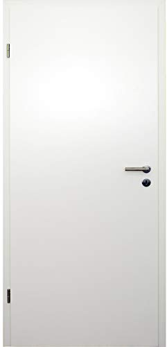 HORI® Zimmertür Komplettset mit Zarge und Türdrücker I Innentür CPL Weiß I Höhe 198,5 cm I Anschlag, Breite und Wandstärke wählbar I DIN links I 1985 x 860 x 140 mm