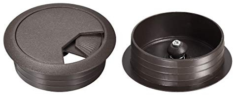 sourcing map Cable Hole Cover, 2 Plastic Desk Wire Cord Cable Grommets Hole Cover for Office PC Desk Cable Cord Organizer, 10Pcs Dark Brown