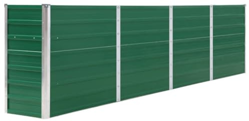 vidaXL Jardinera elevada de Acero galvanizado Verde 320x40x77 cm