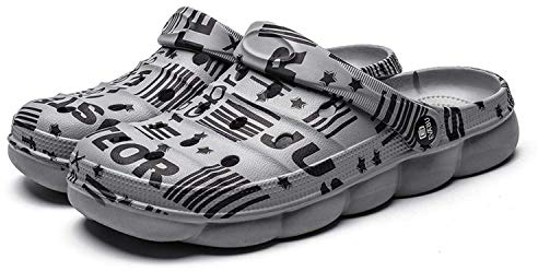 Unisex Adult Clogs Herren Damen Leichte Eva rutschfest Lüftung Sommer Mode Sandalen Weiche Sohle Gartenschuhe Beach Aqua Slippers Schwarz 44