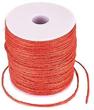 Cheriswely, spago di iuta naturale da 2 m, corda di iuta 3 pezzi, corda di canapa resistente per fai da te, decorazioni per la casa, il giardino, colore rosso arancio