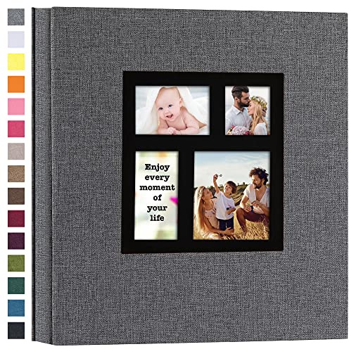 potricher Photo Album 4x6 1000 Photos Linen Cover Large Capacity Picture Albums for Family Wedding Anniversary Baby Vacation (Grey)
