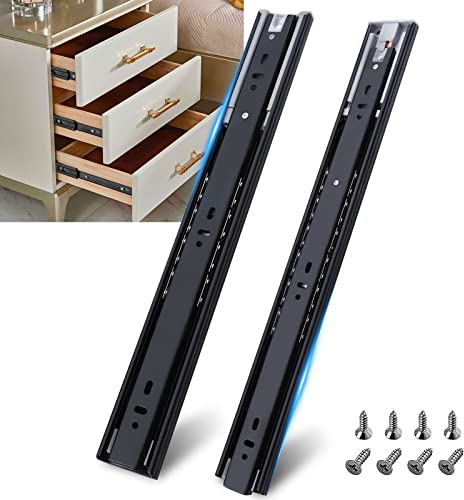 Guías de Cajón, 1 Par Camino de Cajón Montaje Lateral Resistente Capacidad de Carga de 45 kg, Deslizador de Cajón con Rodamiento de Bolas Extracción Parcial Correderas de Cajones - 30 CM