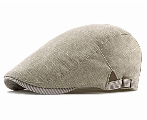 QBQZXAOSOWH Barett Cap Flache Kappe Einfarbige Ballonmützen Herren Baumwolle Flache Schirmmütze Damen Maler Baskenmütze Hüte 55-60Cm Verstellbar Beige