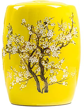 FIFOR Food Dispenser, Rice Storage Containe, Sealed Storage Tank, Ceramic Rice Cylinder with Lid, Large Capacity Cat and Dog Food Storage Bucket (Color : Yellow, Size : Capacity 25kg)