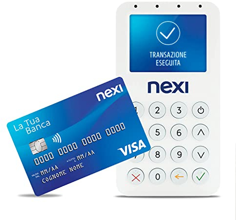 Nexi Mobile Pos - Pos Portatile Contactless, Lettore Elettronico Portatile per Pagamenti con Bancomat, Carta di Credito, Prepagata, Apple Pay e Google Pay - Firma Digitale con App Nexi Mobile, BP-55
