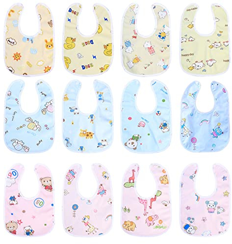 Xiaomoyu 12 Pcs Baby Bandana Dribble Bibs Drooling Bibs