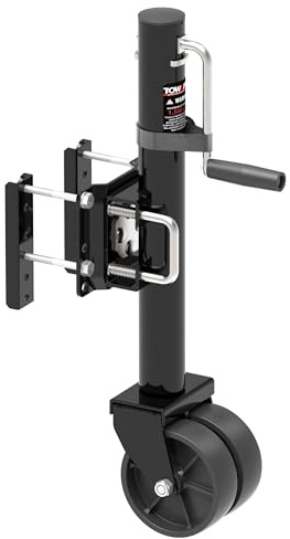 TOWKING 6-inch Dual Wheels Trailer Jack, 13 Vertical Movement, 1500 lbs, for RV, Boat, Trailer and More, Black