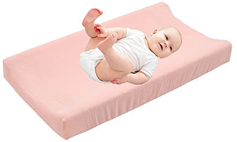 ISAKEN Coprifasciatoio per Pannolini per Bambini, Fasciatoio in Tessuto Elasticizzato per Neonato, Staccabile Materasso Culla Lenzuolo Copertura per Fasciatoio Morbido e Traspirante