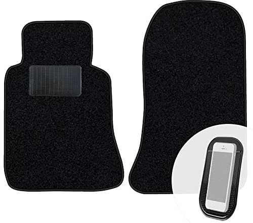 moto-MOLTICO Vorne Fußmatten Auto Velours Autoteppiche Schwarz Automatten Set 2-teilig passend für Mercedes-Benz E-Klasse W124 1985-1997