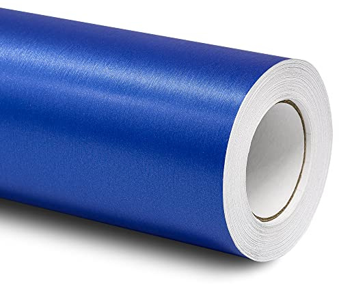 Folindo® 3D Alu gebürstet Blau Autofolie (20€/m²) | 50 x 152 cm | Selbstklebende Luftkanal Folie zur Auto Folierung | Blasenfrei