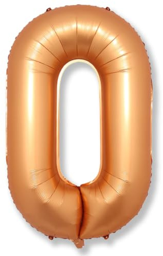 40 Inch Orange Number 0 Balloon, Foil 0 Number Balloons Decor, Giant Self Inflating Helium 0 Balloons for Boys Girls Birthday Party Baby Shower Anniversary Celebration Party Decorations Supplies