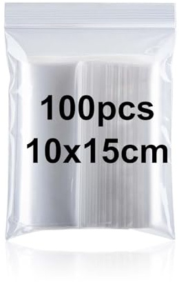 100 pièces Sachet plastique transparent 10 * 15cm sachets plastiques refermables petits sac zip pochon plastique stockage pour la cuisine loisirs créatifs perles échantillons biscuits bonbons