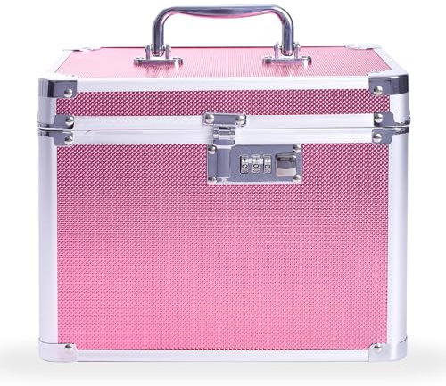 Medikamenten-Zahlenschlossboxen mit Code für persönliche Gegenstände, Medizin Lockbox für Dokumente, 10 x 7,25 x 7,75 Zoll, Rose