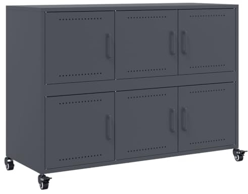 vidaXL Sideboard Anthrazit 100,5x39x72 cm Stahl
