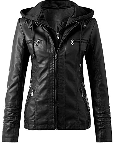 Sunnyuk Lederjacke Damen Motorrad Jacke Kunstleder Übergangsjacke Beiläufig Kunstlederjacke Cooljacke Weiche Lederjacke Coole Jeansjacke Steppjacke Glattes Und Weiches Jacke Mode Mantel