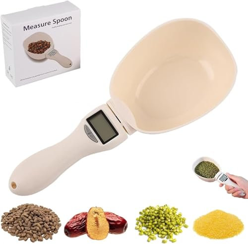 Food Measuring Scoop Scale,Digital Measuring Spoon,Pet Food Measuring Scoop Scale,Weighing Spoon Scale 800g / 0.1g Highly Accurate Measuring,for Kitchen Gadgets and Dispensing Condiments(1Pc)