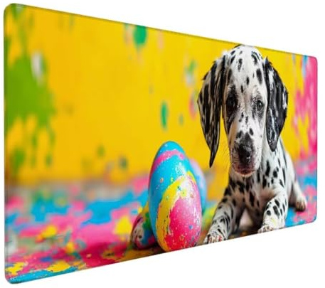 Mauspad XXL, Mauspad Farbe Mauspad Groß Schreibtischunterlage, Mauspad Gaming Hund, WassXerdicht Mouse Pad, Genähte Kanten Mit Anti-Rutsch-Gummiboden für Home Office, Geschenke 800x300x3mm DY-213