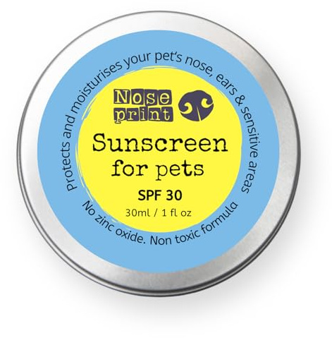 Noseprint LSF 50 Sonnenschutzbalsam für Haustiere 30 ml in Dose, feuchtigkeitsspendender Sonnenschutz für Hunde und Katzen, ungiftige Formel, Hundenasen- und Pfotenbalsam, Sonnencreme