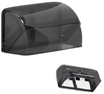 Boîte Prise Extérieur, Double Prise Boîte Étanche, Boîte Prise Étanche Noir, Pour 2 Prises de Courant Montage en Saillie Pour le Jardin et l'extérieur (Noir)