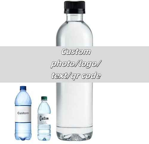 Étiquettes de Bouteille d'eau Personnalisées avec du Texte, Photo, Logo - Emballages d'Autocollants Imperméables pour les Mariages, les Anniversaires, les Diplômés, les événements d'Entreprise