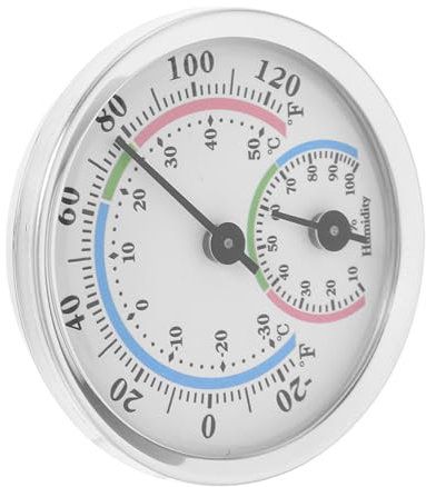 Toyvian Raumthermometer für Zuhause Analoges Thermometer und Hygrometer mit Temperaturanzeige und Luftfeuchtigkeitsmessung Geeignet für Badezimmer Wandmontage und Außenbereich
