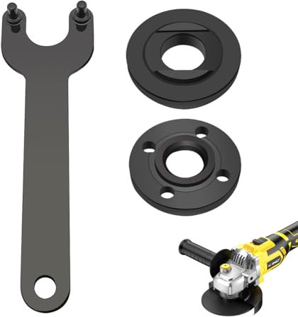 3 Pcs Angle Grinder Nut Kit - 5/8-11 Flange Metal Lock Nut & Wrench Set,Grinder Replacement Parts Compatible with Dewalt,Milwaukee,Bosch,Ryobi,Black & Decker,Metabo,4.5 & 5 Angle Grinders