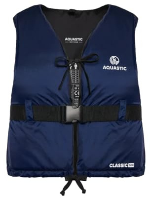 AQUASTIC Classic 50N Schwimmweste – EN ISO 12402-5 Zertifiziert | SUP, Kajak, Boot, See | Polyamid, Auftrieb, Komfort | Leicht & robust | Verstellbarer Gurt, Kordelzug, Aufhängeschlaufe leicht S