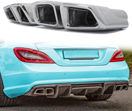 Chrom Auspuffblenden Auspuff Blenden Doppelrohr Endrohre für Mercedes Benz CLS C219 C218 W221 W212 S63 AMG