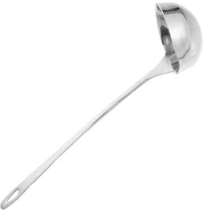 VERDANVERSE Louche à Sauce en Acier Inoxydable avec Bec Verseur Long Manche Cuillère Multifonctionnelle Cuisine Compatible Droitiers et Gauchers pour Servir Soupe et