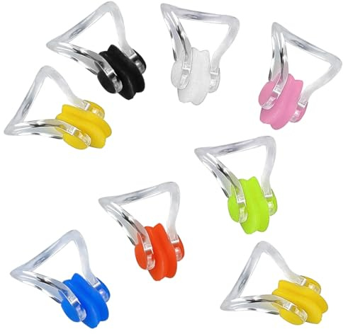 8 PCS Soft Silicone Swimming Nose Clips - Secure Fit for Water Sports