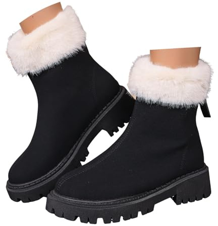 Xbemkste Bottes de neige pour femme avec semelle antidérapante et doublure chaude - Bottes d'hiver confortables - Bottes d'hiver pour femme - Bottes d'hiver pour femme - Bottes de ski d'extérieur