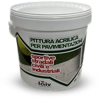 Pittura Acrilica Versatile Per Pavimentazioni Sportive E Stradali Ideale Per Esterni E Interni Resistente a Condizioni Climatiche Estreme (BIANCO, 14 Litri)