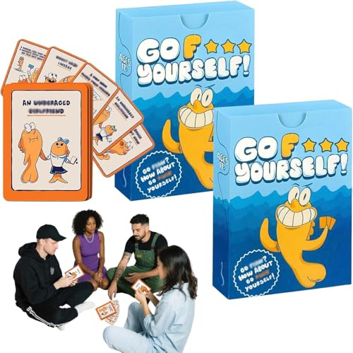 AFORENTIER Goes Fish Card Game 2PCS Go F Yourself Card Game Go Fish F Yourself for Adult The Funny Games for Family Gathering Friend Party Fun Gift