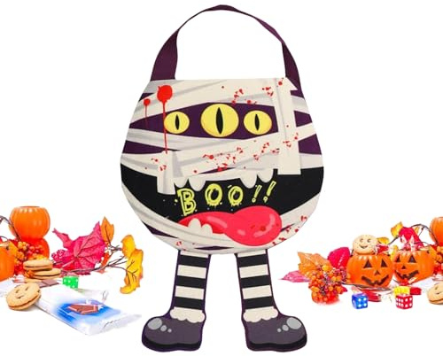 Sacs à Bonbons pour Halloween Sacs Réutilisables pour Collecte de Bonbons | Tote En Tissu Non Tissé Réutilisable Pour Réunions Familiales Événements Scolaires Maison Hantée