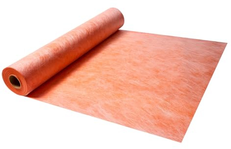 VEVOR Membrana Impermeable de Polietileno 1,2 x 39 m 46,9 m² Espesor de 0,5 mm, Lámina Impermeabilizante 1 Rollo, Tela no Tejida de 2 Capas, Membrana para Ducha para Azulejo, Cerámica, Pared, Naranja