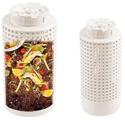 2 pezzi compostiera per vermi sotterranea, contenitore per compost sostenibile con coperchio per rifiuti di cucina, bianco (29,6 x 16 x 11,1 cm)