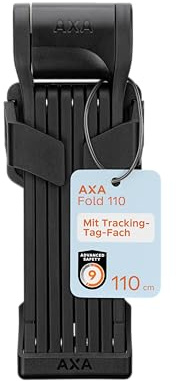 AXA Fold 110 Faltschloss – Länge 110 cm – Sicherheitsstufe 9 – Halterung inkl. Tracking-Tag-Fach – Mit 2 Schlüsseln