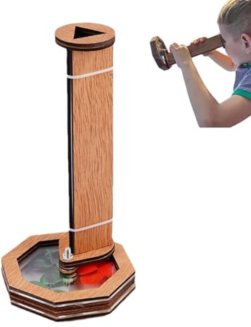 Caleidoscopio in Legno Fai da Te – Set di attività Artigianali per Bambini, componenti Multicolori, Costruzione Passo Dopo Passo + apprendimento STEM, qualità del Legno Certificato