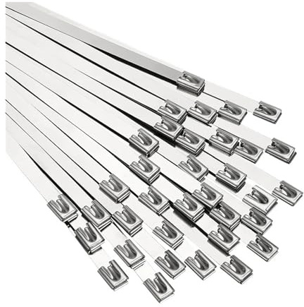 Bridas for cables de acero inoxidable 316, 100 Uds., 4,6mm, Cable autoblocante de Metal, brida con cremallera, longitud de 100-1000mm(300mm (11.81inch))