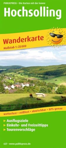 Publicpress Wanderkarte Hochsolling 1:25.000: Wanderkarte mit Ausflugszielen, Einkehr- & Freizeittipps, wetterfest, reißfest, abwischbar, GPS-genau. 1:25000 (Wanderkarte: WK)